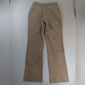 Massini Women's Tan Genuine Suede Leather Pants Size 10